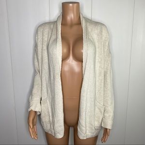 AKINI Cream 100% Cotton Open Woven Cardigan Size S